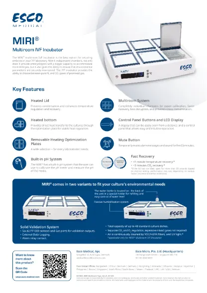 MIRI® Multiroom Incubator Flyer